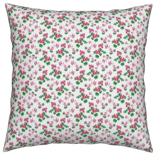 Pelargonium Geranio Geranium Flower Red Throw Pillow Contemporary