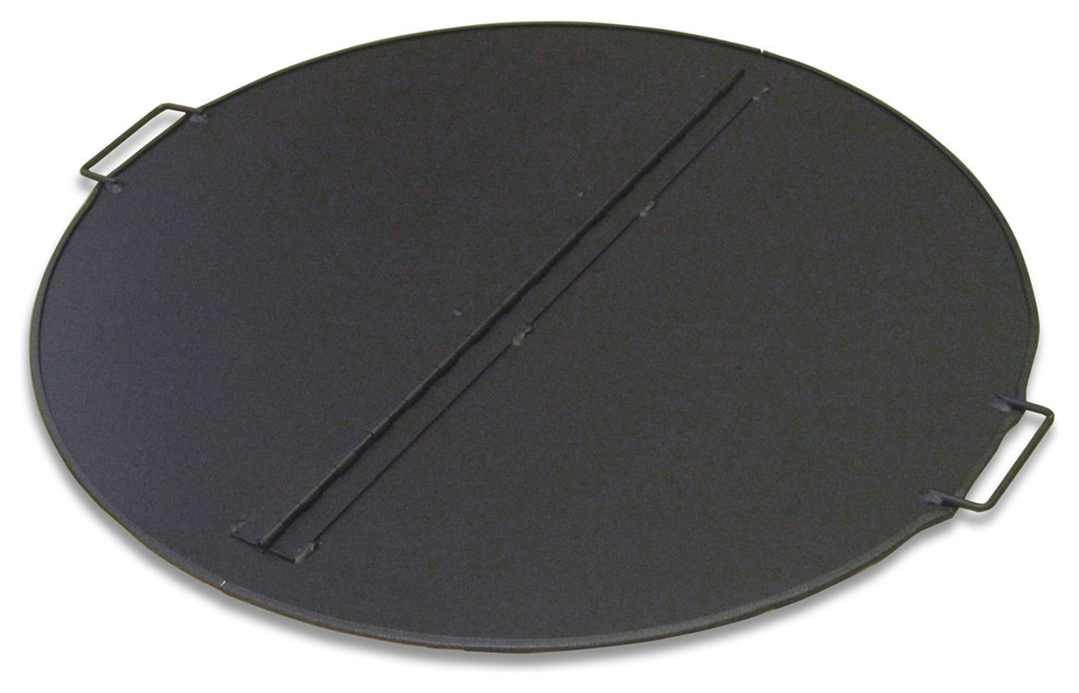 Folding Fire Pit Snuffer Cover, Round Steel Fire Pit Cover
