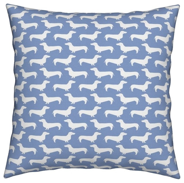 Dachshunds Doxie Sausage Dog Periwinkle Baby Throw Pillow