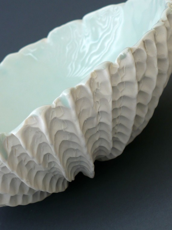Small Scallop Bowl in Blue by elementclaystudio on Etsy