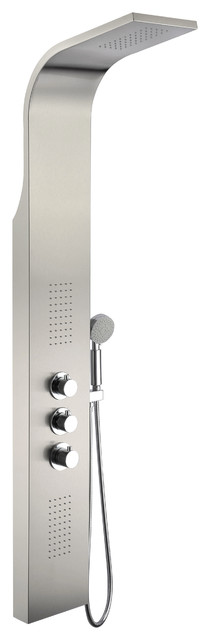ANZZI Arc 64 in. 2-Jetted Full Body Shower Panel in Brushed Steel