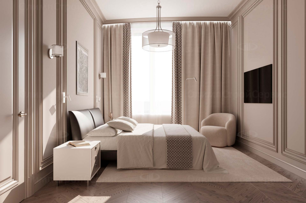 ЖК Врубеля, 4: дизайн интерьера евродвушки 60 кв.м. в стиле «Неоклассика»