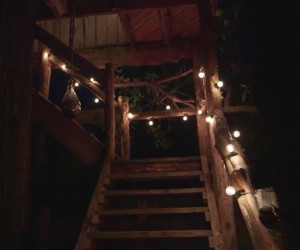 Deck - transitional backyard deck idea with a pergola