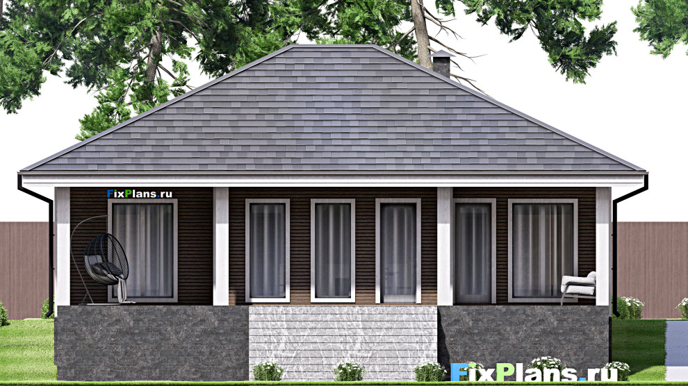 Проект одноэтажного дома 13х13м S118м2 F-14678