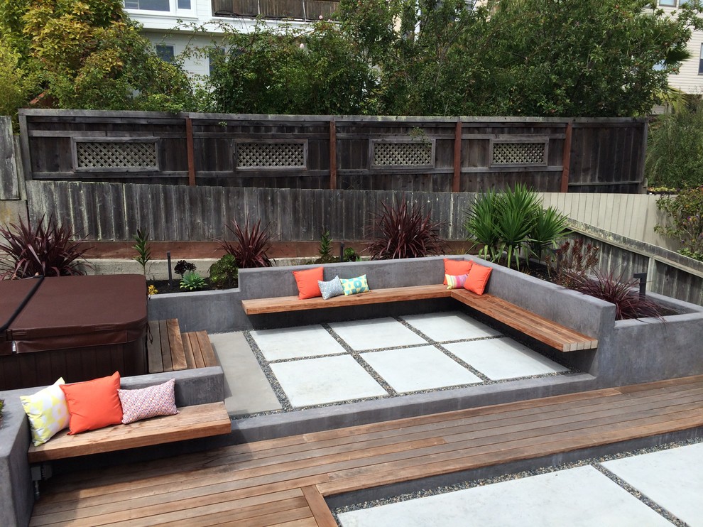 Inspiration for a contemporary patio in San Francisco with concrete slab and no cover.