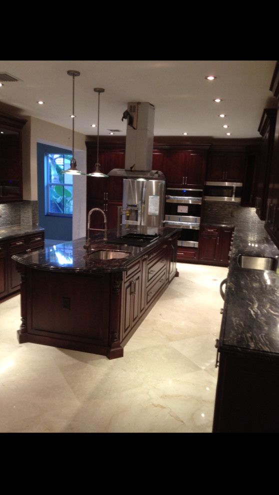 Inspiration for a transitional kitchen remodel in Miami