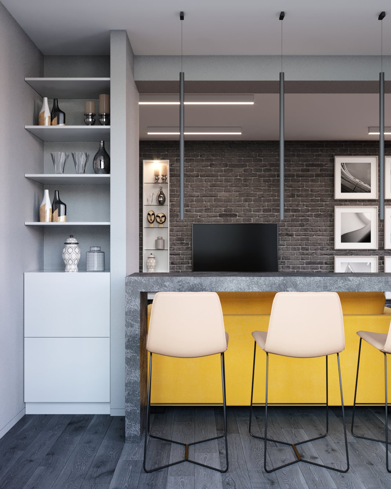 Дизайн интерьера "Минимализм" 2к.кв в г.Краснодаре