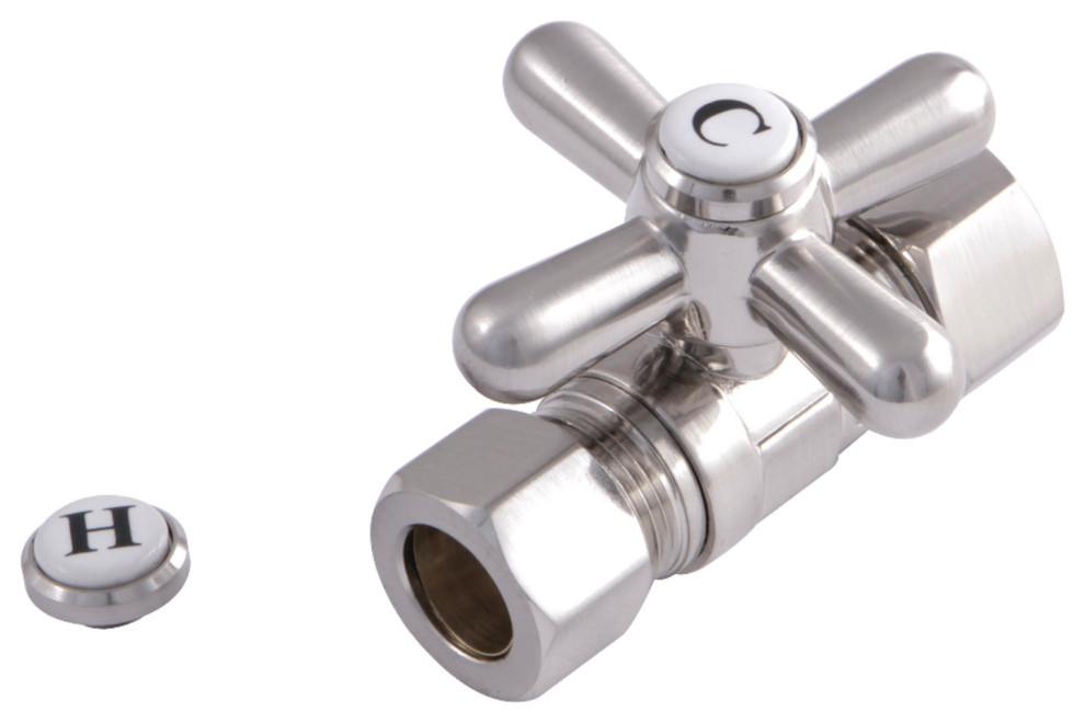 Kingston Brass 5/8" OD Comp X 1/2" OD Comp Straight ShutOff Valve