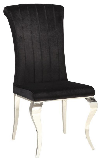 Carone Upholstered Side Chairs Black and Chrome (Set of 4)