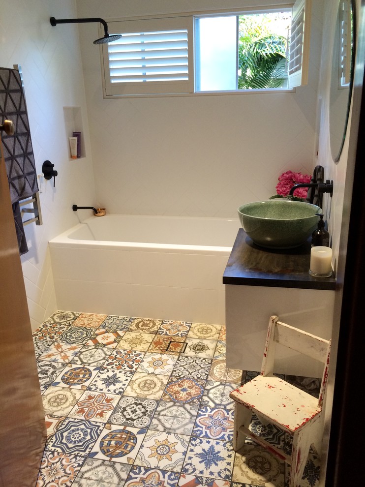 Design ideas for a mediterranean bathroom in Sydney.