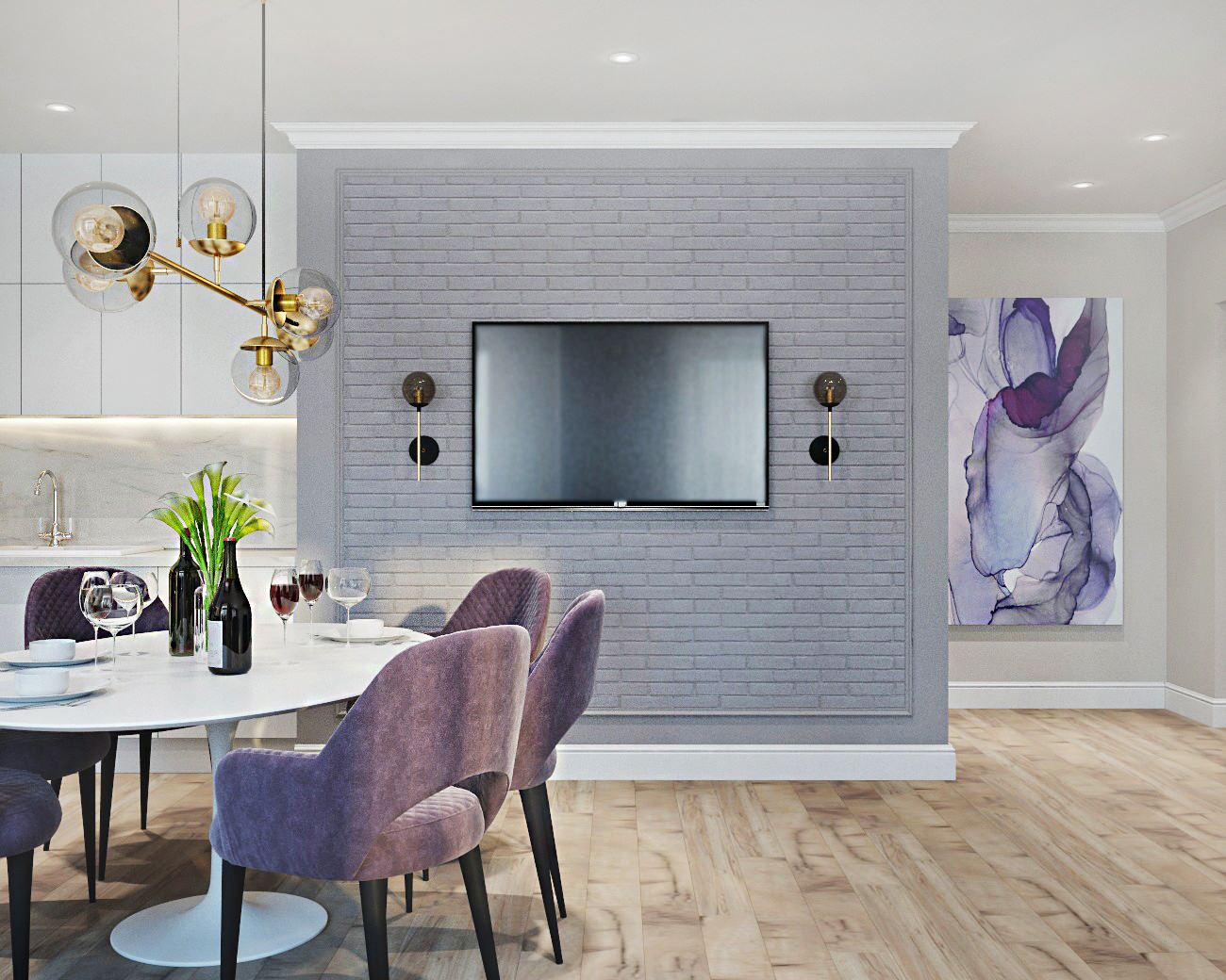 Дизайн проект 4-х комнатной квартиры в ЖК Планета