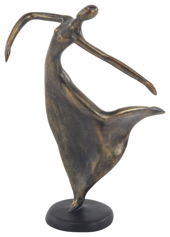 Traditional Brass Polystone Sculpture 58355 Contemporary Decorative