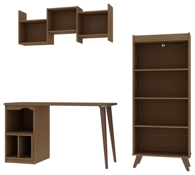 Hampton Wood 3 Pc. Extra Storage Home Office Set in Maple Cream Desks