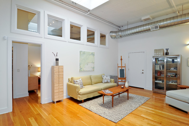 South Loop Loft industriell-allrum