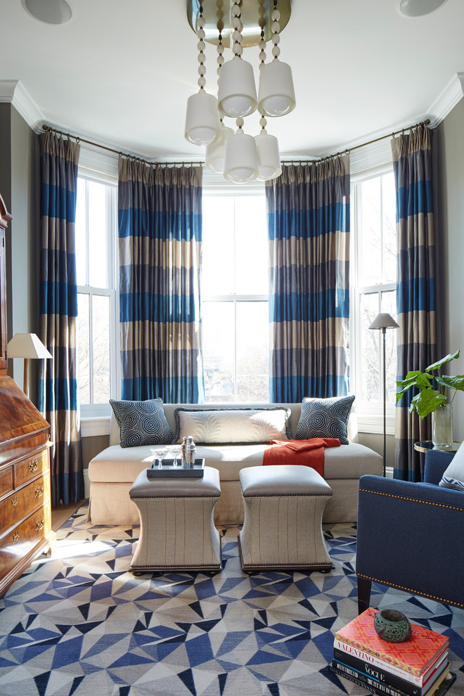 Transitional living room photo in Boston