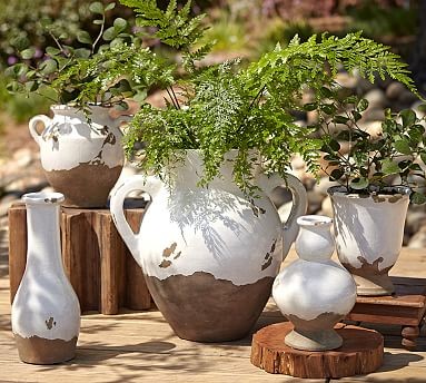 Tuscan Medium Double Handled Urn, White