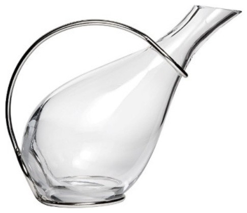 32 Ounce Glass Jug Tecno Decanter with Chrome Smooth Finish Stand