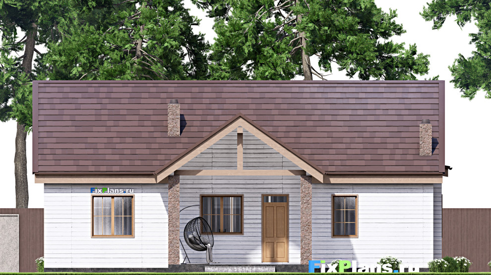 Проект одноэтажного дома 14х14м S118м2 F-16712