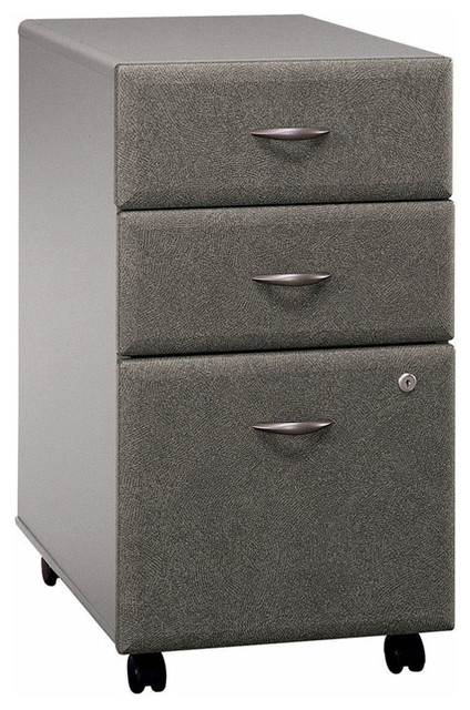 Three Drawer Filing Cabinet In Pewter Colored Series A