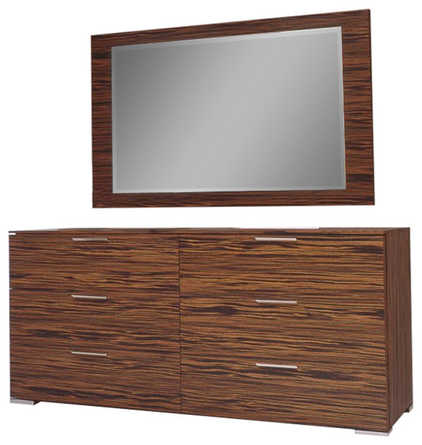 Webb Double Dresser And Mirror Set Contemporary Dressers By