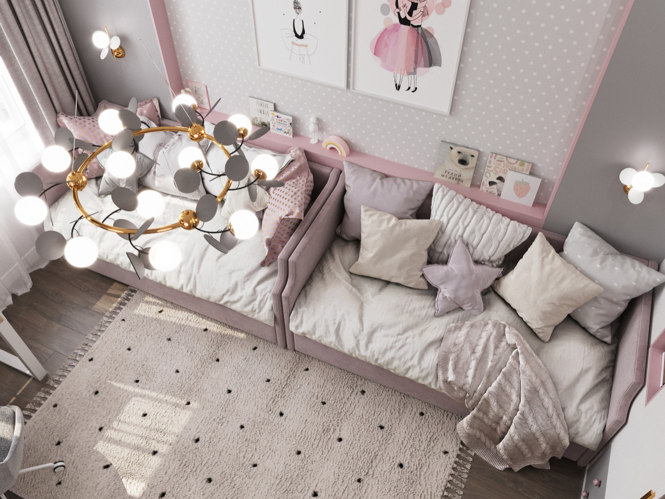 Комната для двух сестер в Москве ЖК "Скандинавия"