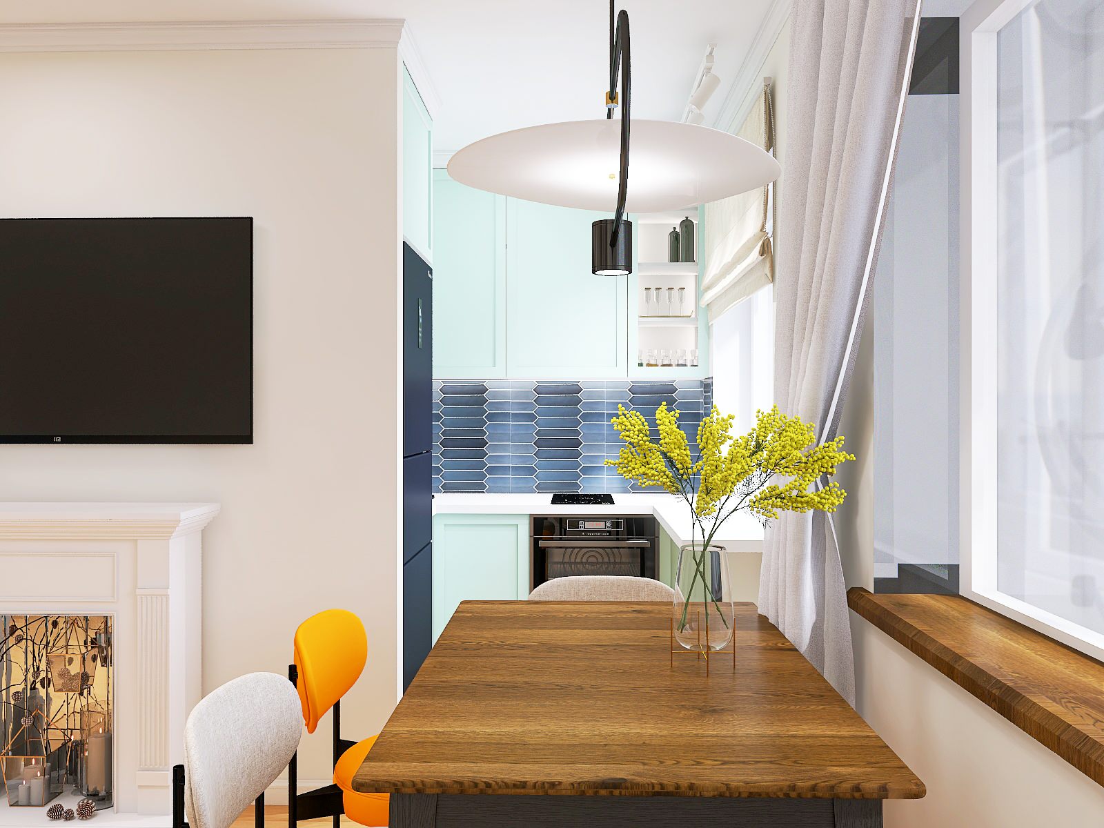 Двухкомнатная квартира в стиле фьюжн