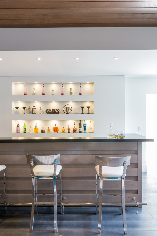Inspiration for a mid-sized contemporary home bar in Toronto.