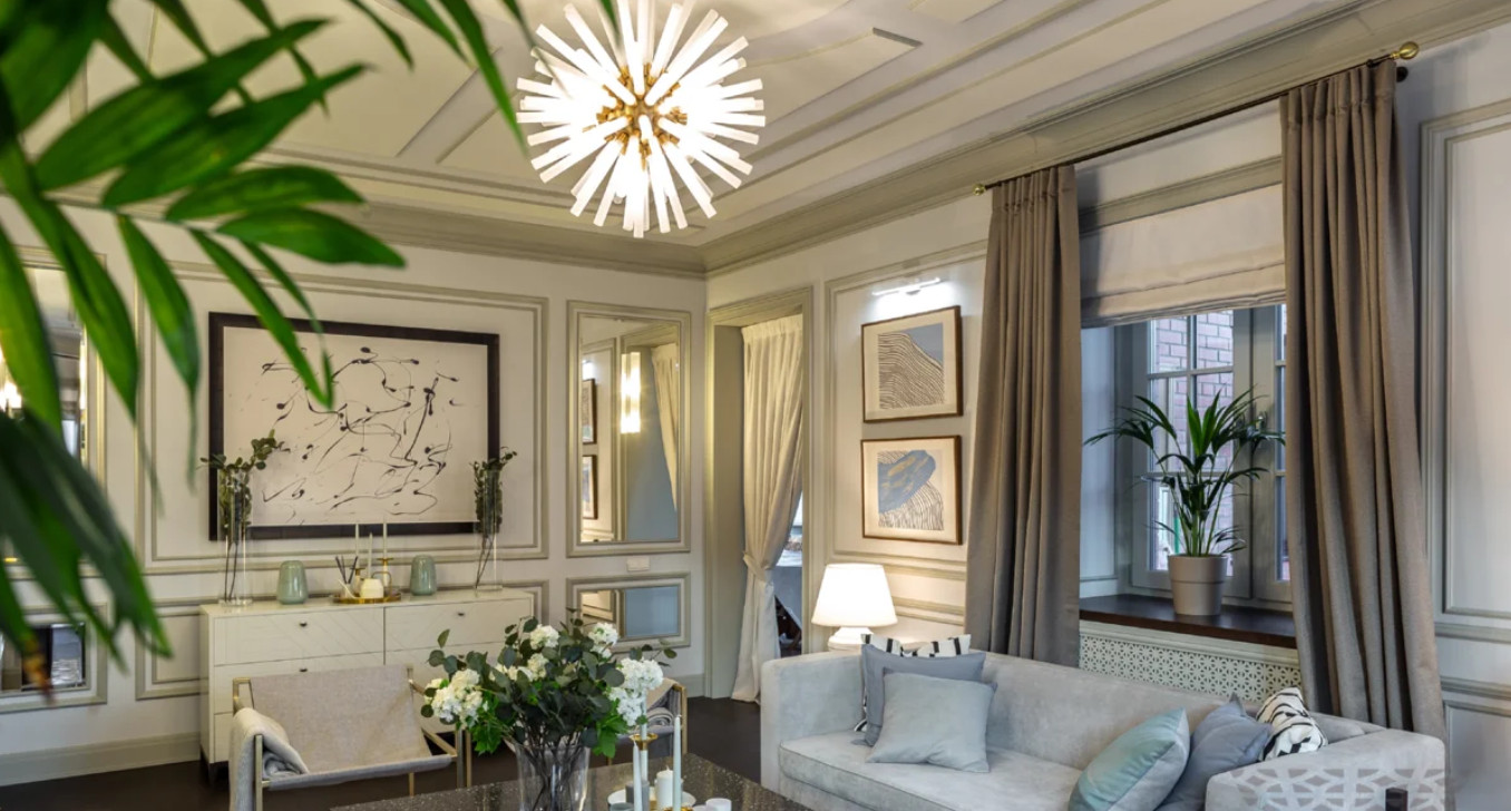 Гостиная с стиле американской классики