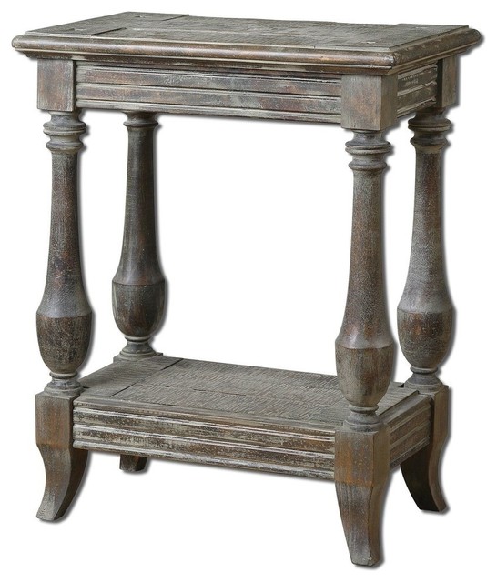 Distressed Solid Wood Side Table Farmhouse Side Tables And End