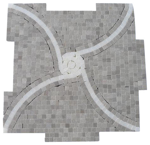 Windmill Gray and China White Marble Tile
