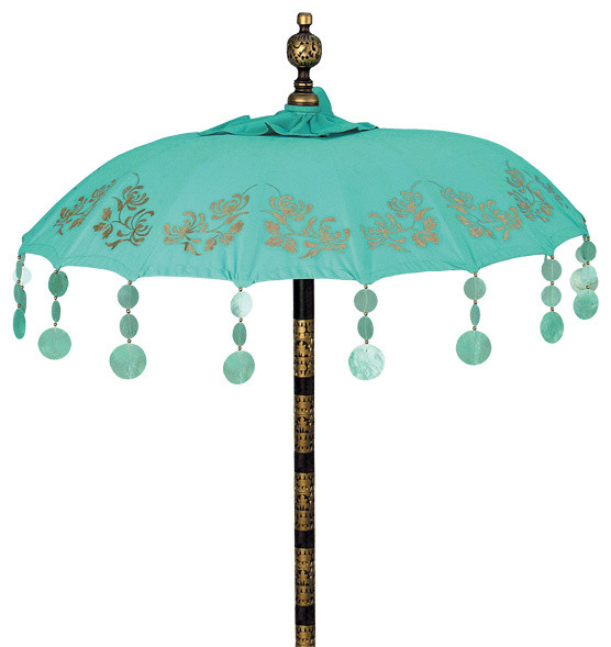 Turquoise Chrysanthemum Umbrella in 3 sizes Mediterranean Outdoor