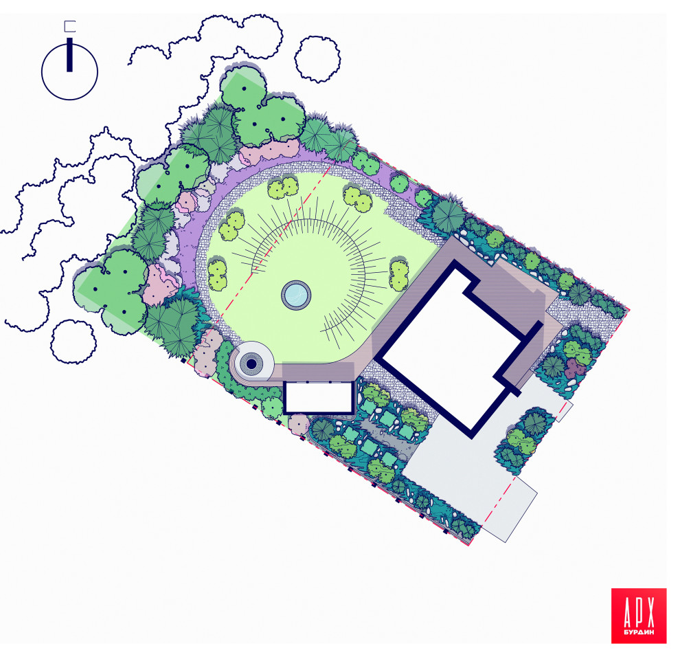 Эскизный проект благоустройства и ландшафтного дизайна земельного участка