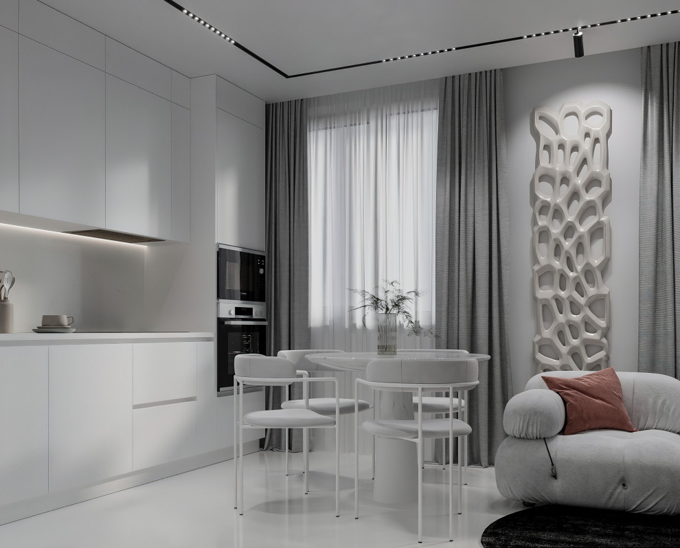 Гостиная в квартире 50 кв.м., Березовая Аллея