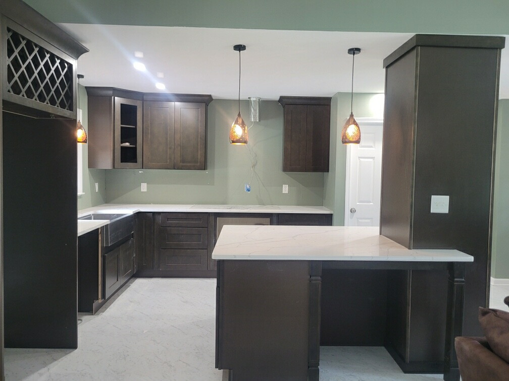 Cozy Kitchen with White Marble Countertops