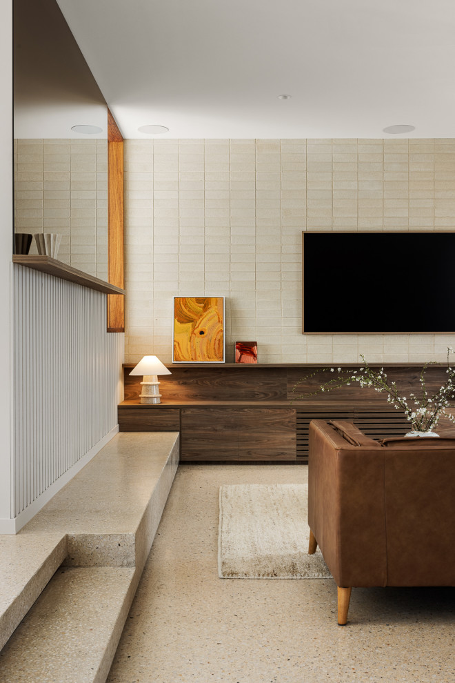 Design ideas for a contemporary living room in Geelong.