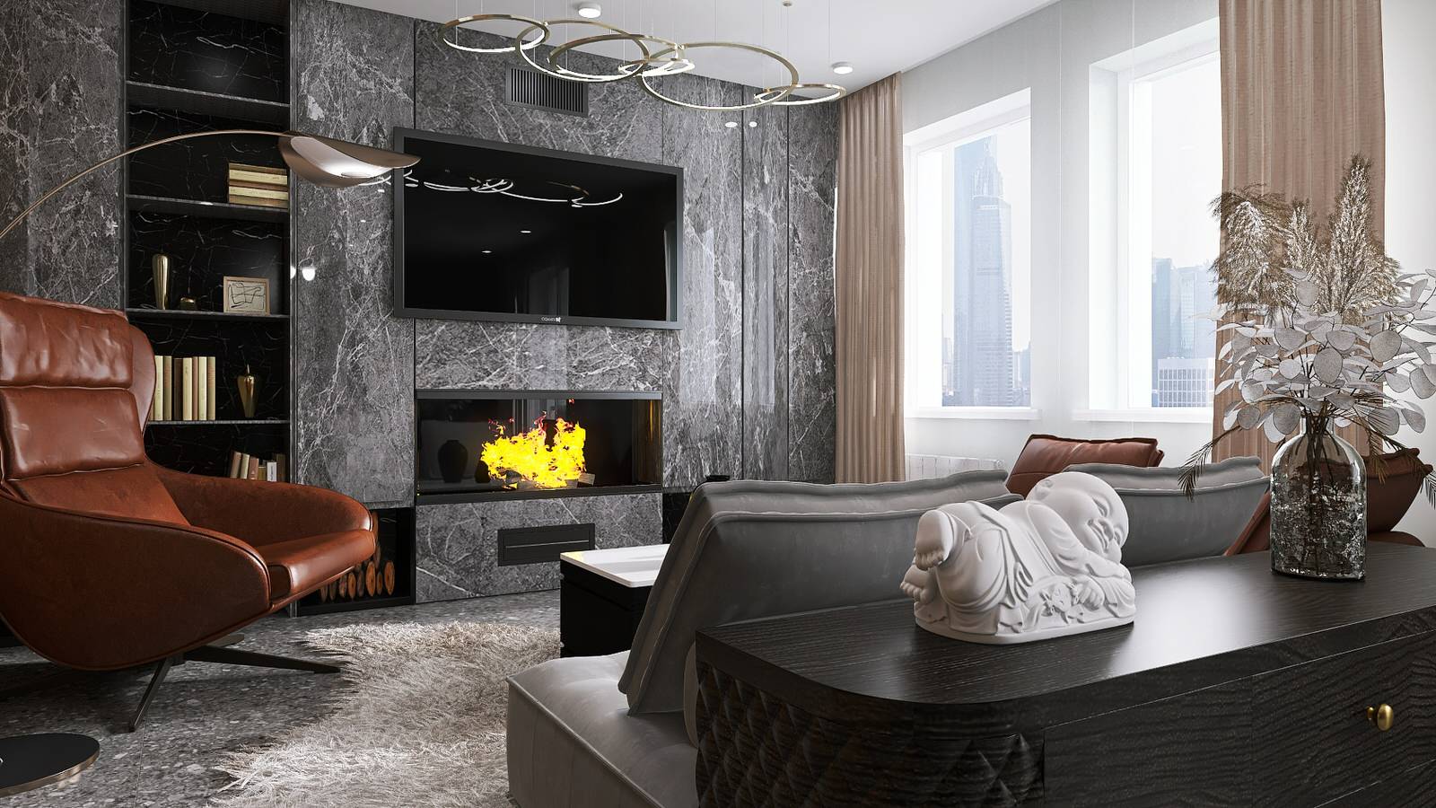 Брутальная двухкомнатная квартира