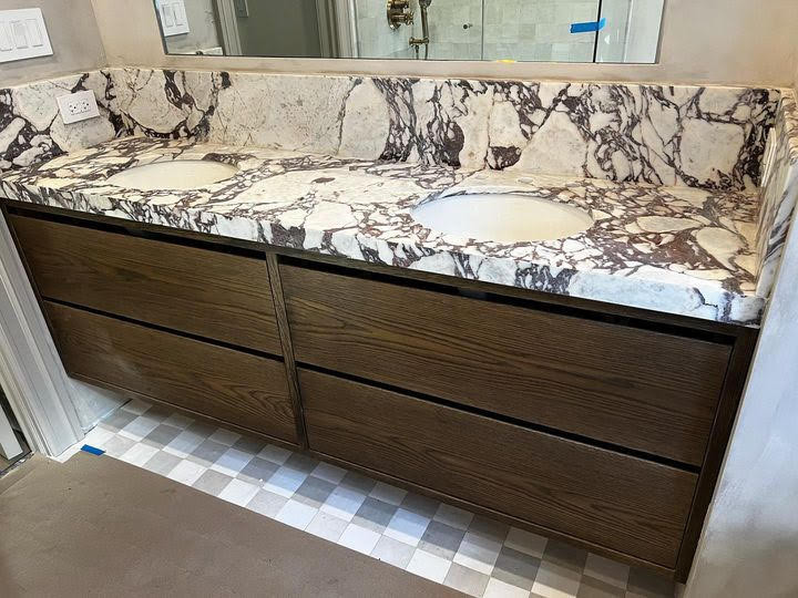Granite bathroom double vanity