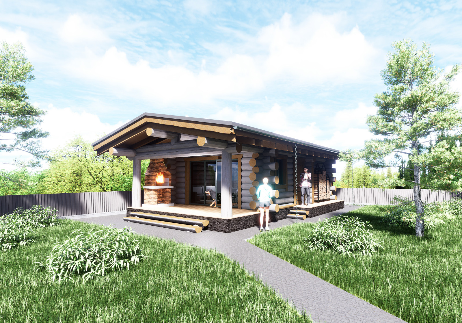 Баня из бревна ручной рубки, кело