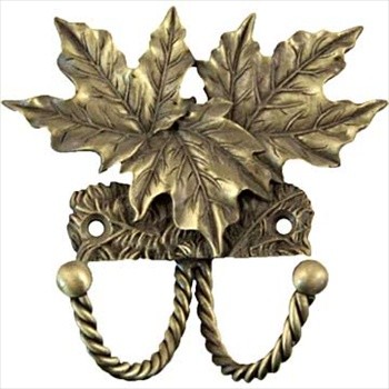 Sierra Lifestyles Decorative Hook - Maple Leaf - Antique Brass