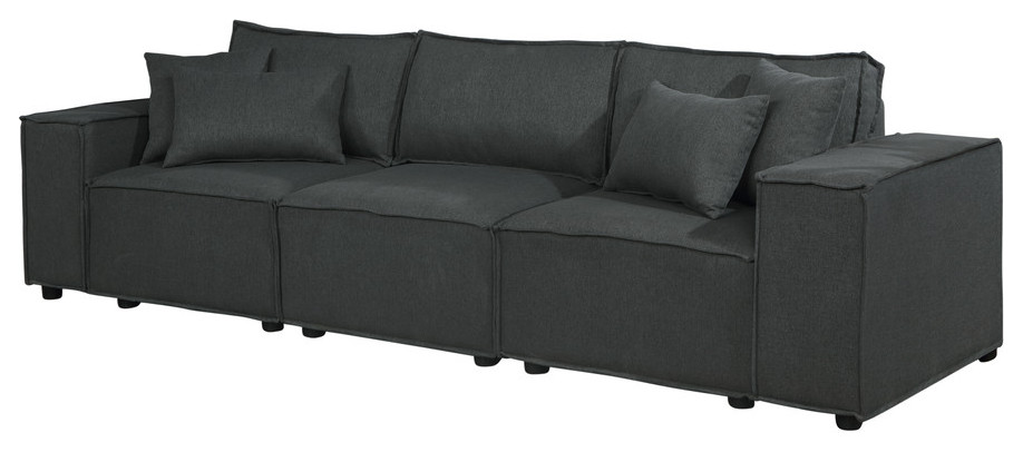 Annabel Sofa In Dark Gray Linen