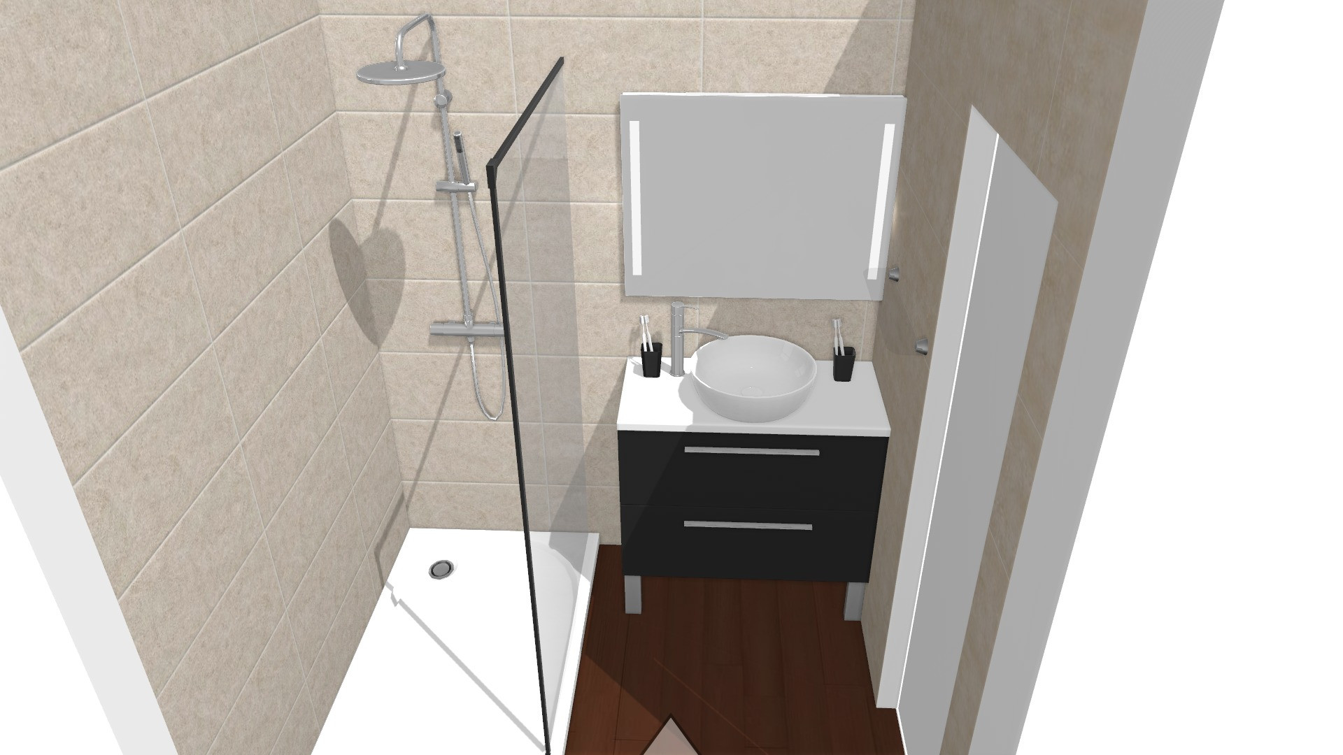 Salle de bain - Projection 3D vue face