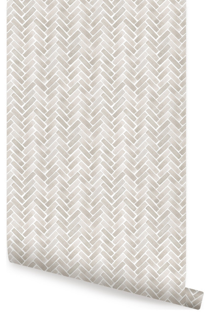 Watercolor Herringbone Peel and Stick Wallpaper - Contemporary