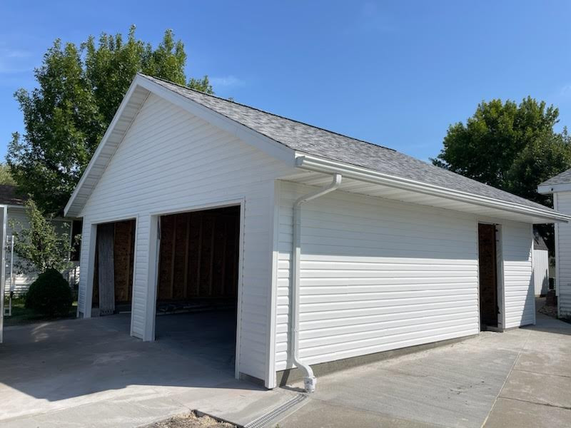 New double stall garage