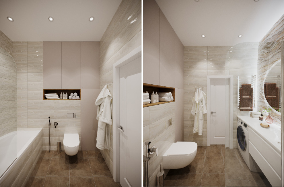 Туалет в бежевых тонах