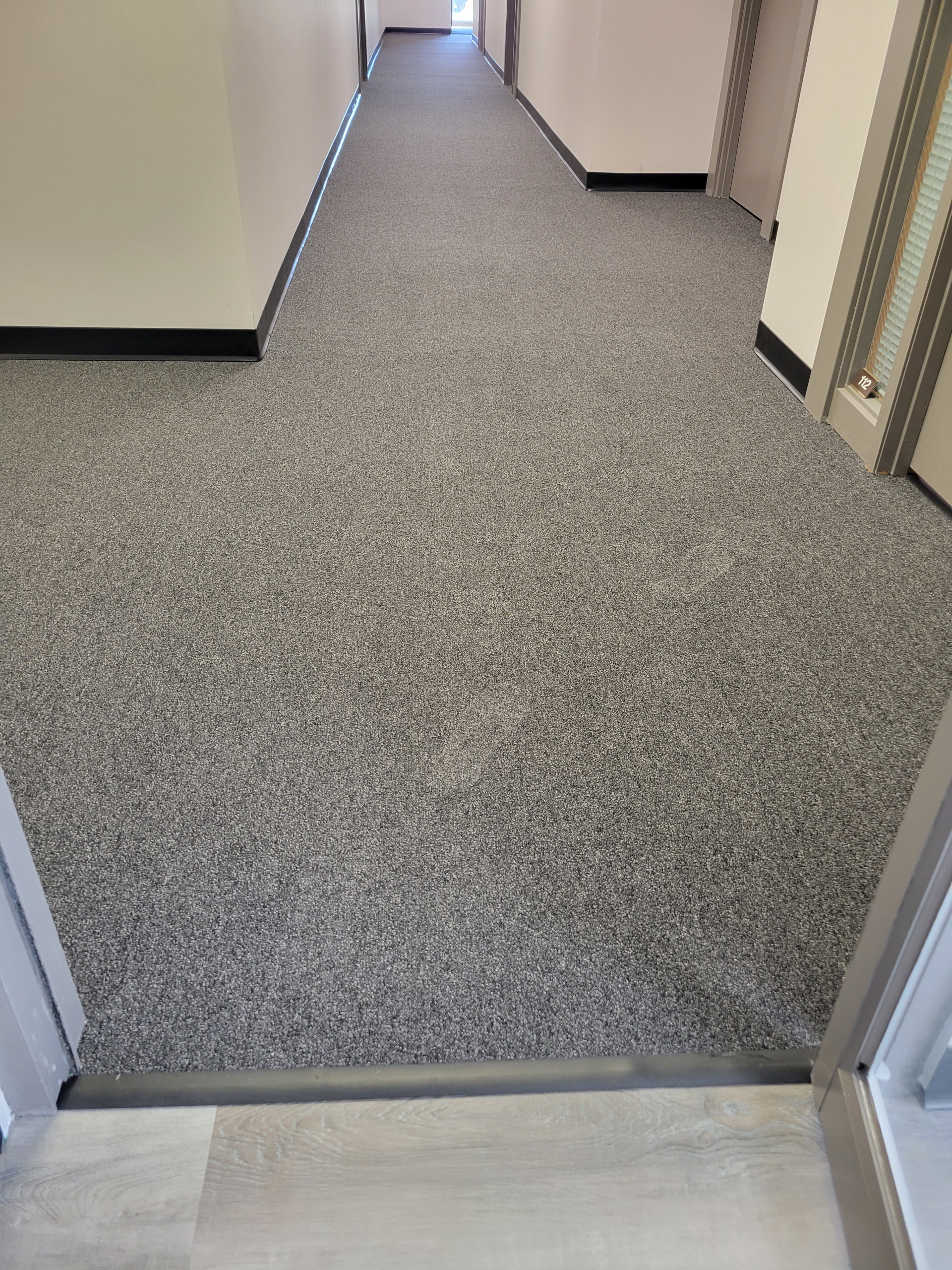 Grey carpet install