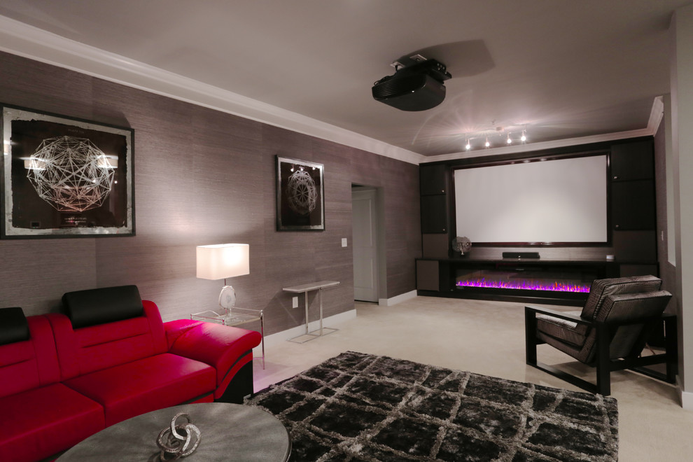 This is an example of a large transitional home theatre in DC Metro.