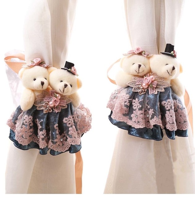 1 Pair Of Cartoon Bear Curtain Hold Backs Curtain Tiebacks