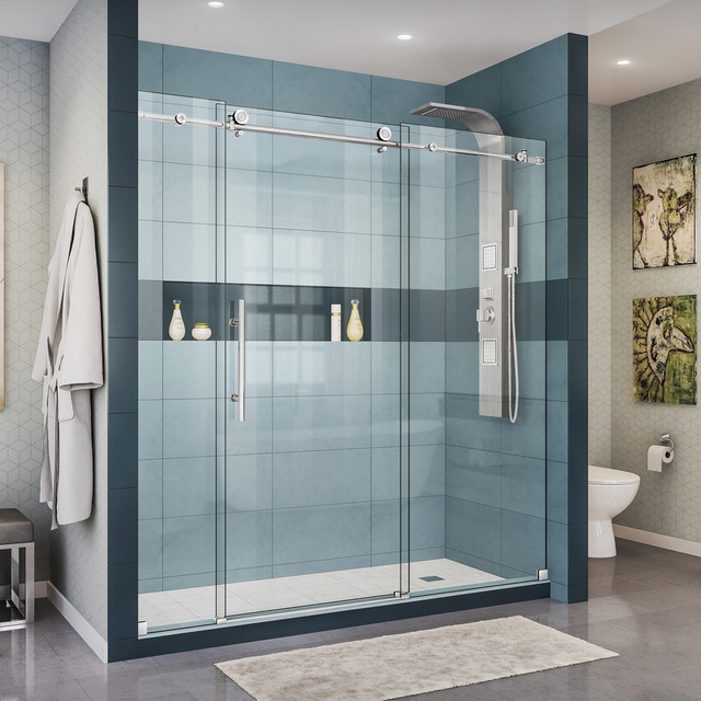 Enigma X68 To 72 X76 Sliding Shower Door Contemporary Dreamline Enigma X 68 72 W 76 H Sliding Shower Door