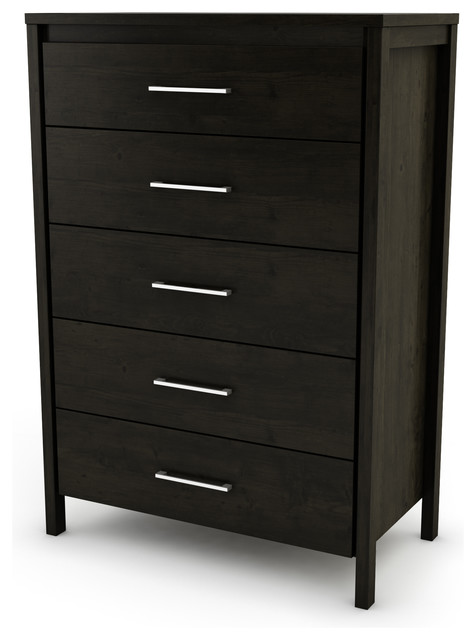 5-Drawers Chest in Ebony Finish