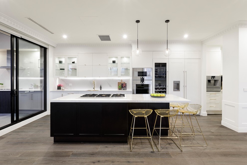 This is an example of a modern kitchen in Melbourne.